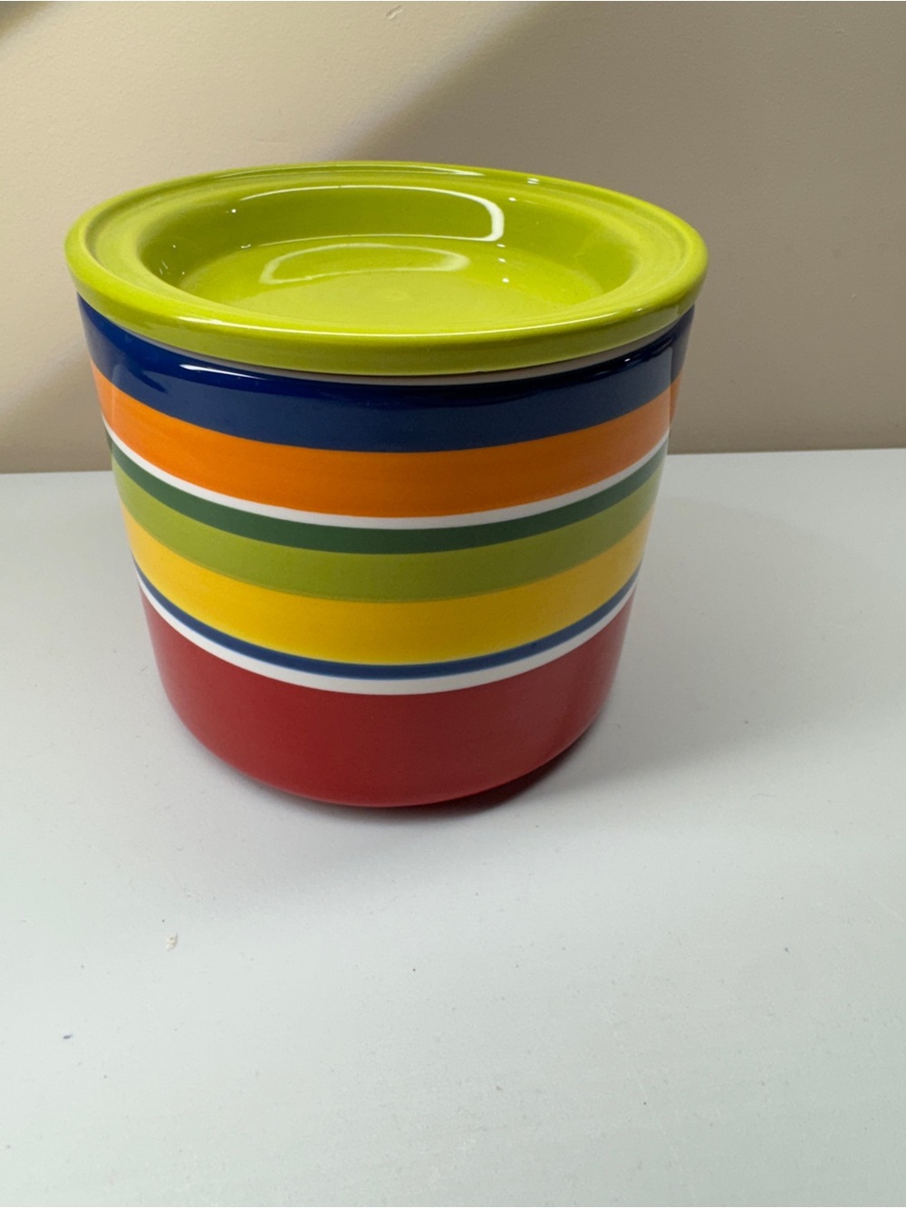 Pier 1 Imports Summer Stripes Canister Colorful Kitchen Decor